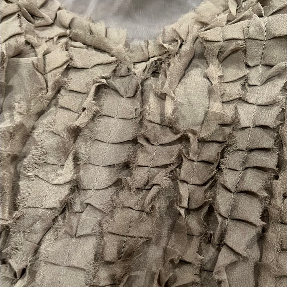 Sundance Olive Green Ruched Ruffled Tank Top - Picture 4 of 5